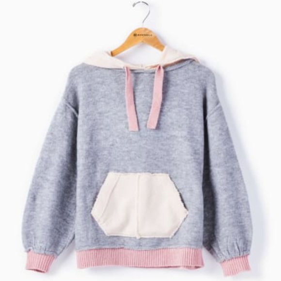 Vintage Havana Tops - Vintage Havana Boxy Hoodie in Charcoal/Mauve S